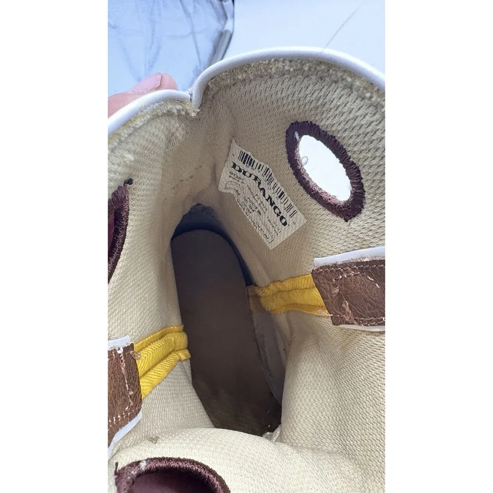 Durango Big Kids Tan/Pink Western Boots, Size 3M